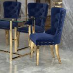 Mizal Side Chair, Set of 2 in Navy and Gold 202-629NAV 202 629NAV 1