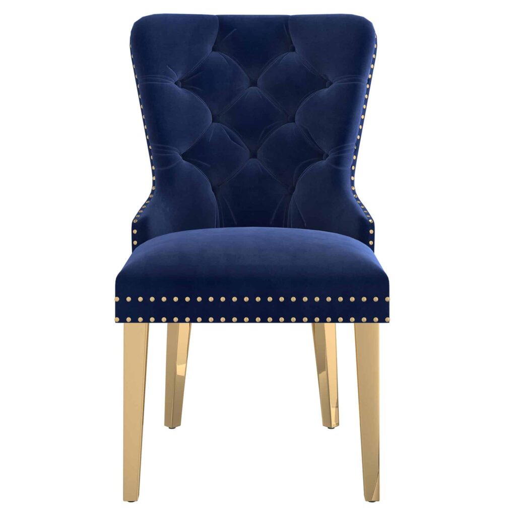 Mizal Side Chair, Set of 2 in Navy and Gold - Image 5
