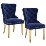 Mizal Side Chair, Set of 2 in Navy and Gold 202-629NAV 202 629NAV 6