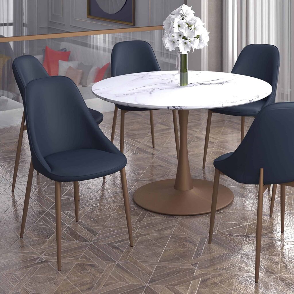 Cleo Side Chair, Set of 2, in Black and Aged Gold - Image 2