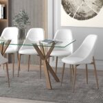 Cleo Side Chair, Set of 2, in White and Aged Gold 202-636WT 202 636WT 1
