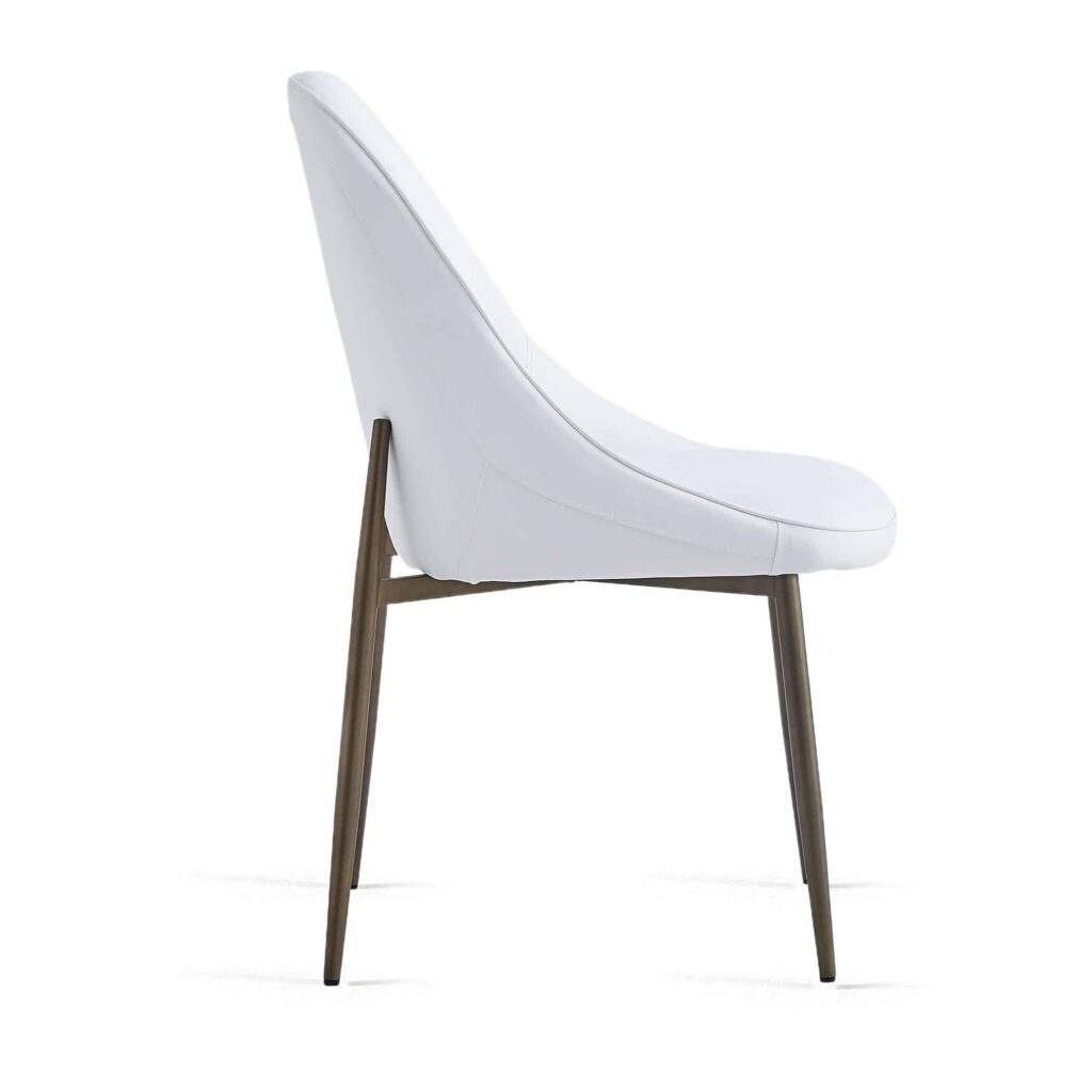 Cleo Side Chair, Set of 2, in White and Aged Gold - Image 4