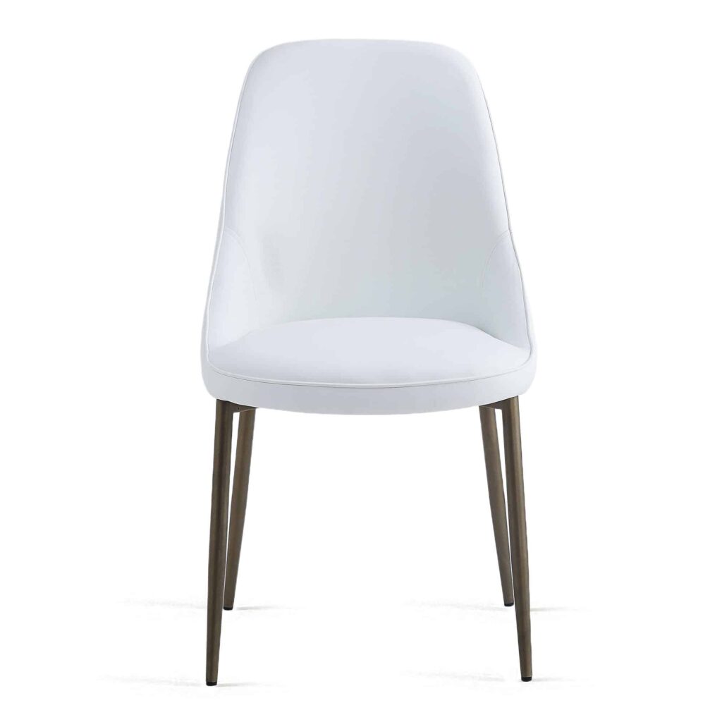 Cleo Side Chair, Set of 2, in White and Aged Gold - Image 5