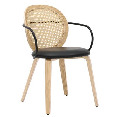 Orias Dining Chair, set of 2 in Light Oak and Black