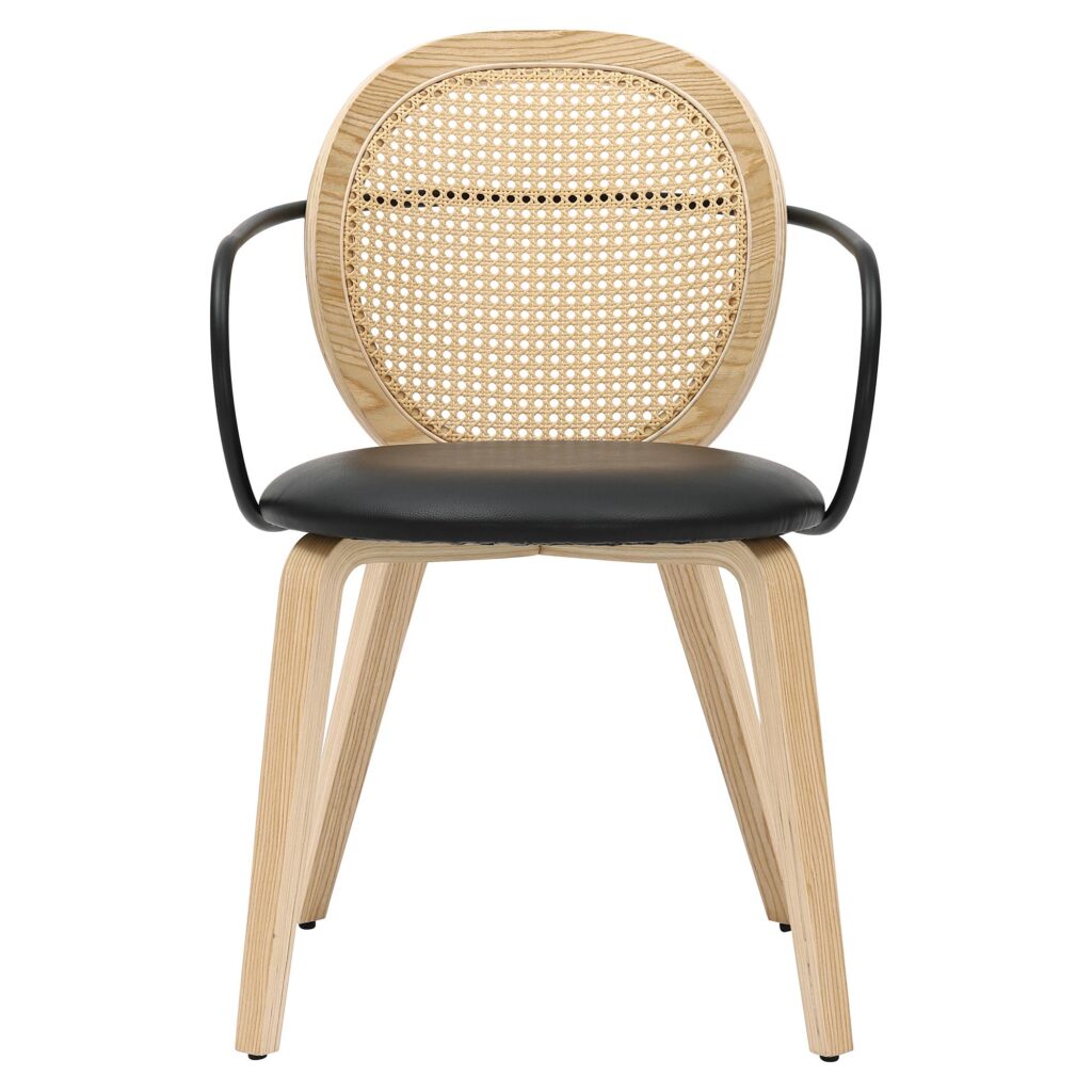 Orias Dining Chair, set of 2 in Light Oak and Black - Image 5