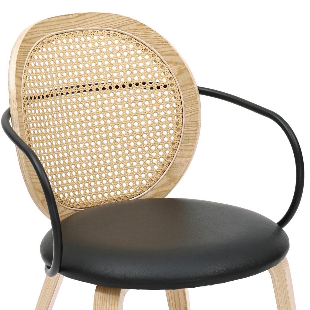 Orias Dining Chair, set of 2 in Light Oak and Black - Image 6