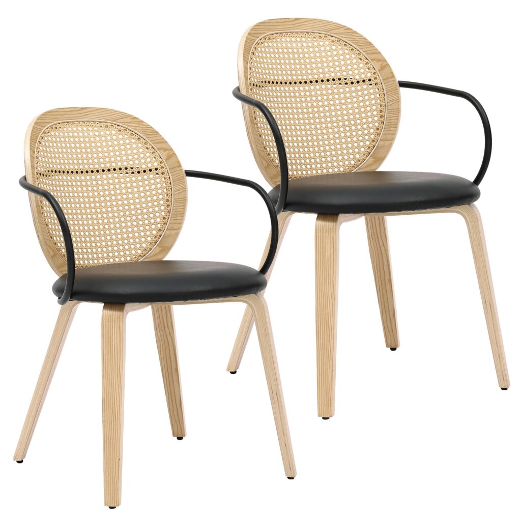 Orias Dining Chair, set of 2 in Light Oak and Black - Image 7