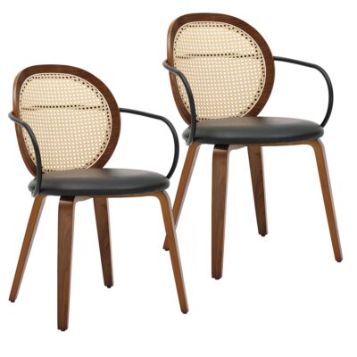 Orias Dining Chair, set of 2 in Walnut and Black 202-660WAL 202 660WAL 6