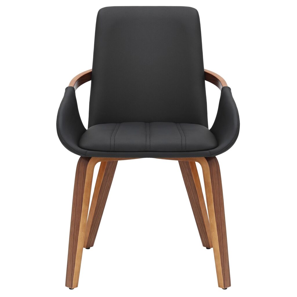 Caspian Dining Chair, set of 2 in Black and Dark Walnut - Image 5