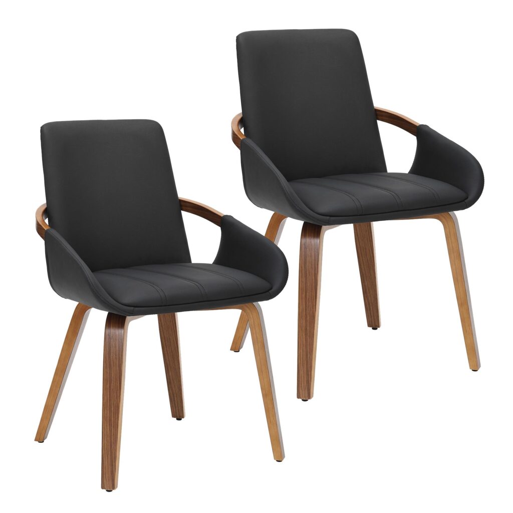 Caspian Dining Chair, set of 2 in Black and Dark Walnut - Image 7