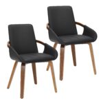 Caspian Dining Chair, set of 2 in Black and Dark Walnut 202-664BLK 202 664BLK 6