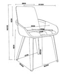 Caspian Dining Chair, set of 2 in Black and Dark Walnut 202-664BLK 202 664BLK LD