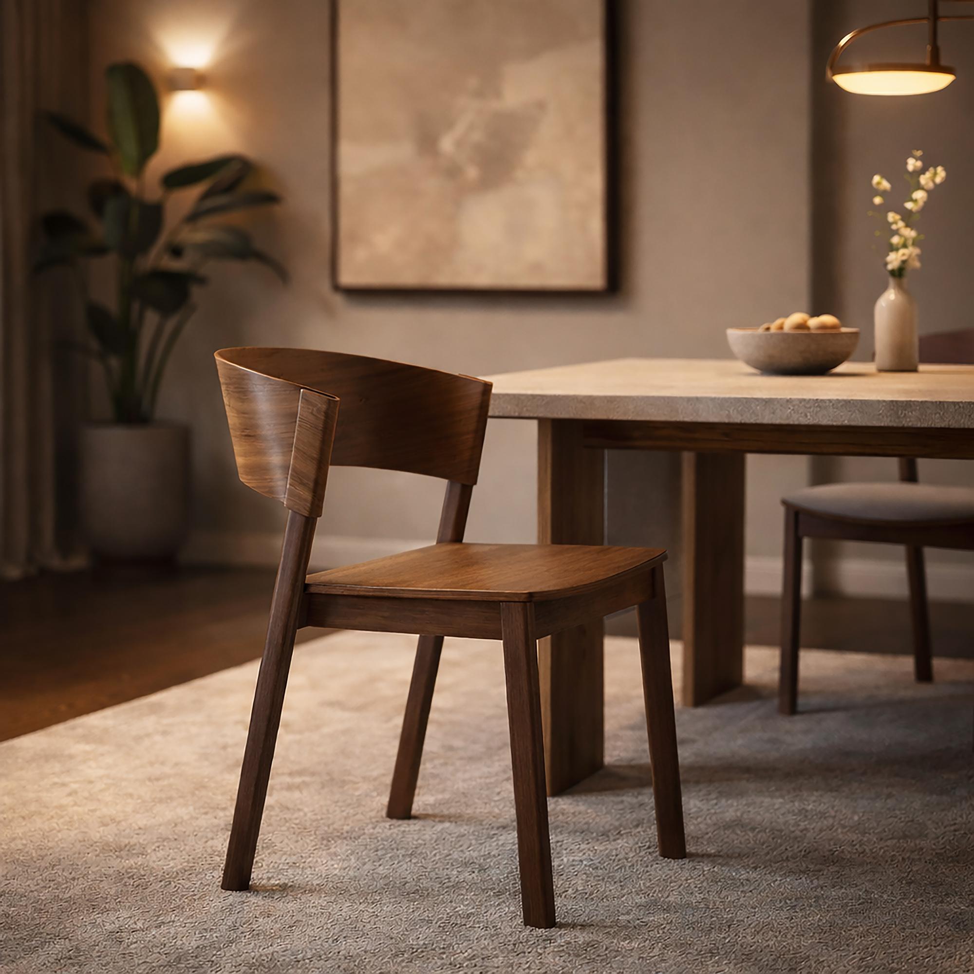 Elias Dining/Lounge Chair, Set of 2 in Walnut 2 Elias Dining/Lounge Chair, Set of 2 in Walnut - Image 2