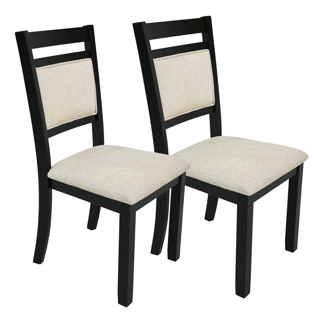 Conrad Dining Chair, Set of 2 in Black & Beige - Image 7