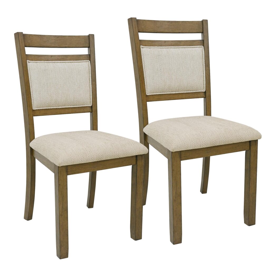 Conrad Dining Chair, Set of 2 in Walnut & Beige - Image 7