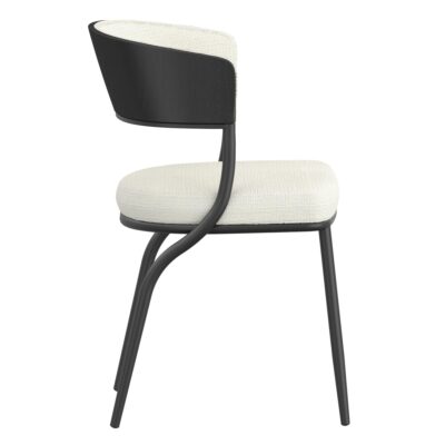 Kazan Dining Chair, Set of 2 in Ivory Performance Fabric & Black Metal 202-904IV 202 904IV 3