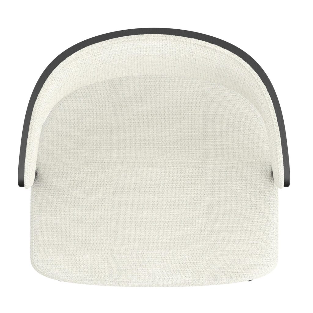 Kazan Dining Chair, Set of 2 in Ivory Performance Fabric & Black Metal - Image 6