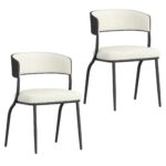 Kazan Dining Chair, Set of 2 in Ivory Performance Fabric & Black Metal 202-904IV 202 904IV 6