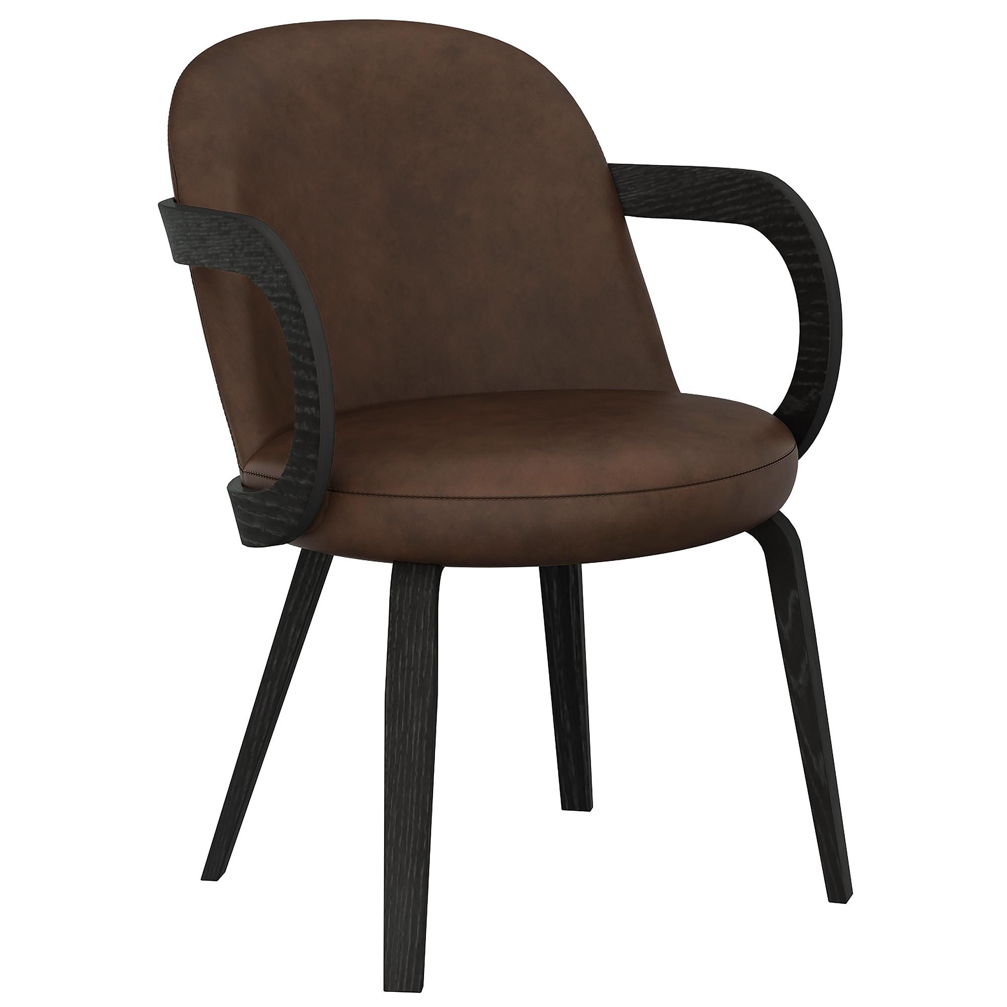 Celest Dining/Lounge Chair, Set of 2 in Brown and Dark Walnut 1 Celest Dining/Lounge Chair, Set of 2 in Brown and Dark Walnut