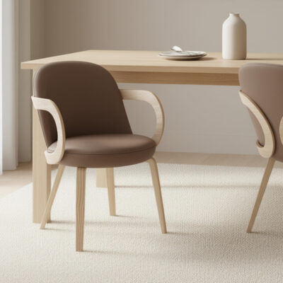 Celest Dining/Lounge Chair, Set of 2 in Dark Taupe and Natural 202-911DTP 202 911DTP 1