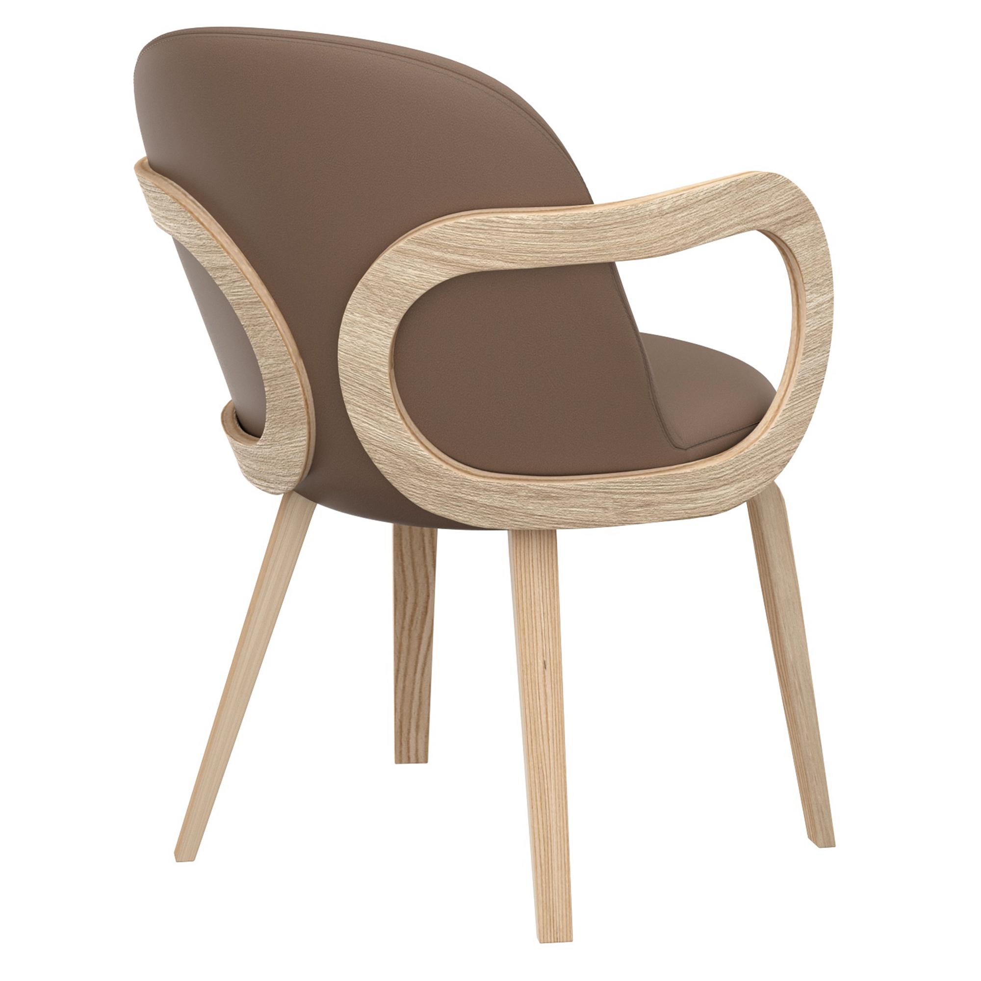 Celest Dining/Lounge Chair, Set of 2 in Dark Taupe and Natural 3 Celest Dining/Lounge Chair, Set of 2 in Dark Taupe and Natural - Image 3