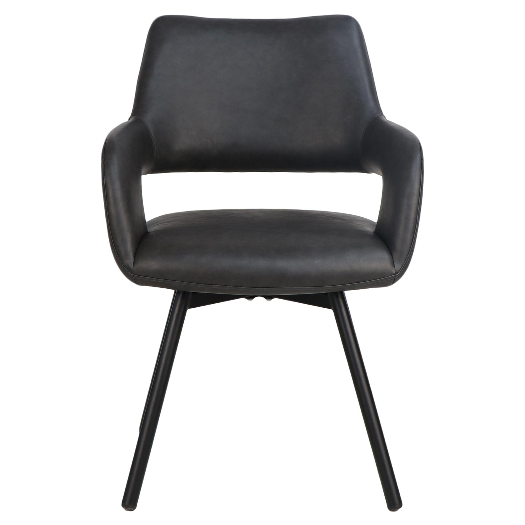 Ryder Swivel Dining and Accent Chair, Set of 2 in Charcoal and Black 5 Ryder Swivel Dining and Accent Chair, Set of 2 in Charcoal and Black - Image 5