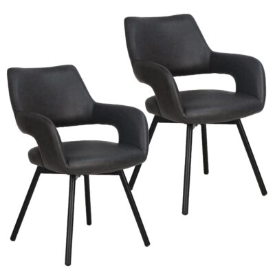 Ryder Swivel Dining and Accent Chair, Set of 2 in Charcoal and Black 14 Ryder Swivel Dining and Accent Chair, Set of 2 in Charcoal and Black 202-959CH 202 959CH 6