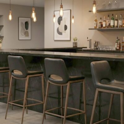 Icona 30" Bar Stool in Black Seat and Walnut Base 203-067BK_WAL 203 067BK WAL 1