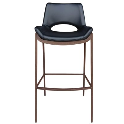 Icona 30" Bar Stool in Black Seat and Walnut Base 203-067BK_WAL 203 067BK WAL 4