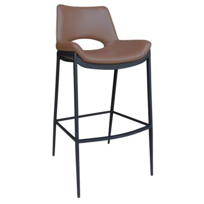 Icona 30" Bar Stool in Saddle Seat and Black Base