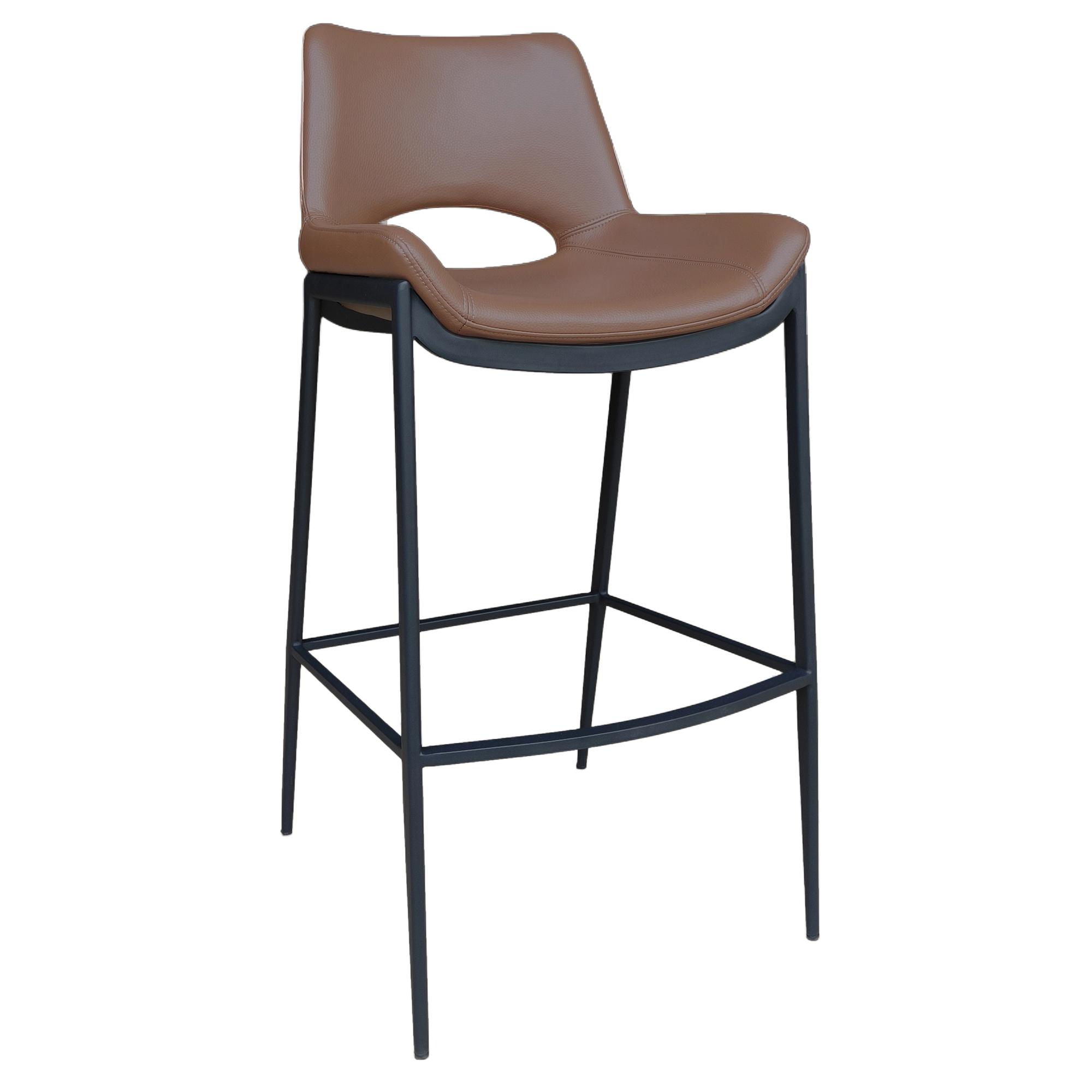 Icona 30" Bar Stool in Saddle Seat and Black Base 1 Icona 30" Bar Stool in Saddle Seat and Black Base