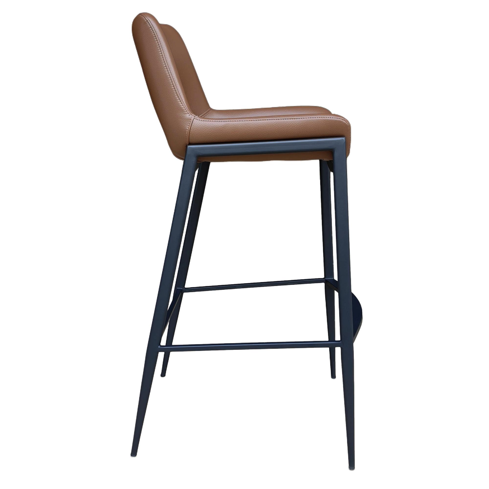 Icona 30" Bar Stool in Saddle Seat and Black Base 4 Icona 30" Bar Stool in Saddle Seat and Black Base - Image 4
