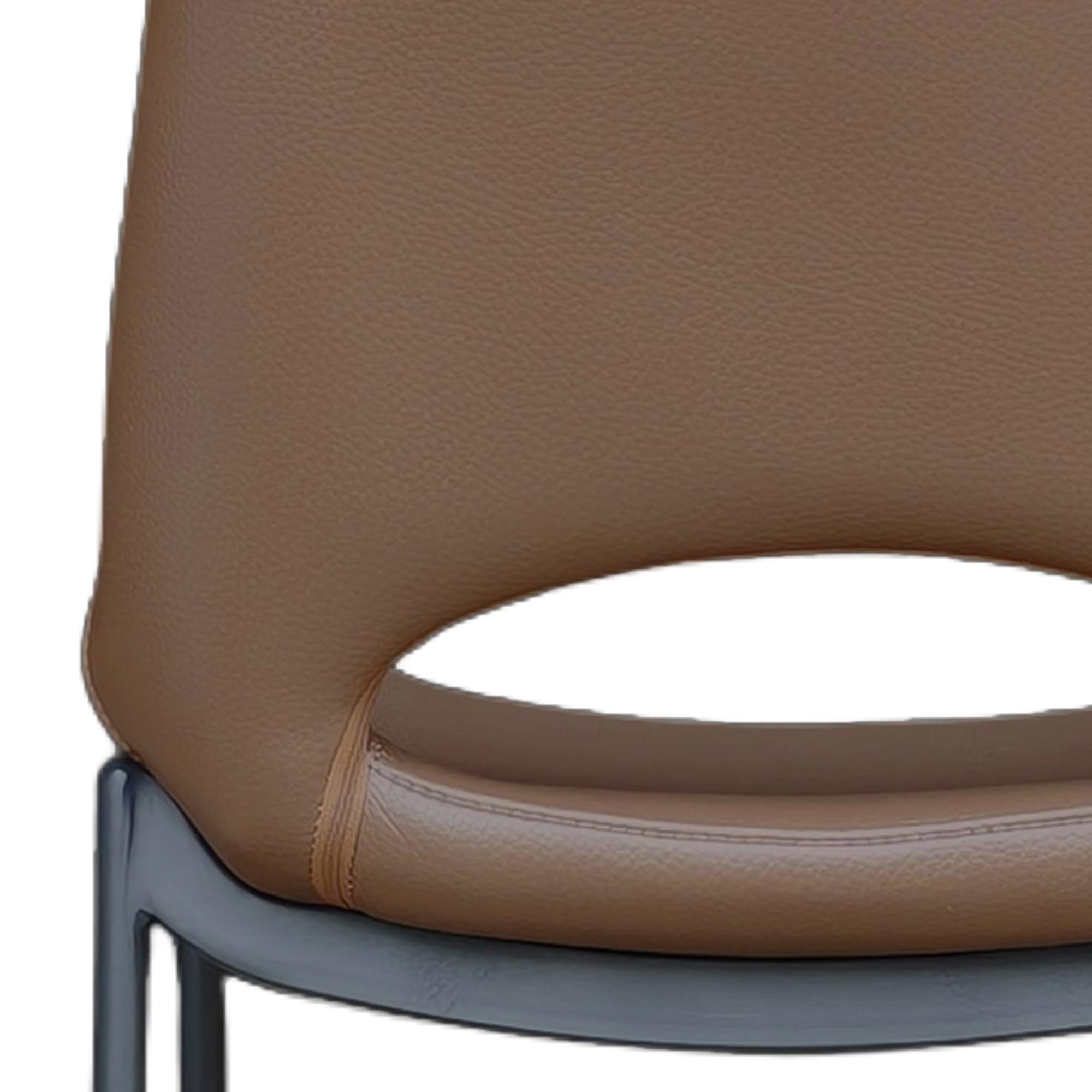 Icona 30" Bar Stool in Saddle Seat and Black Base 6 Icona 30" Bar Stool in Saddle Seat and Black Base - Image 6