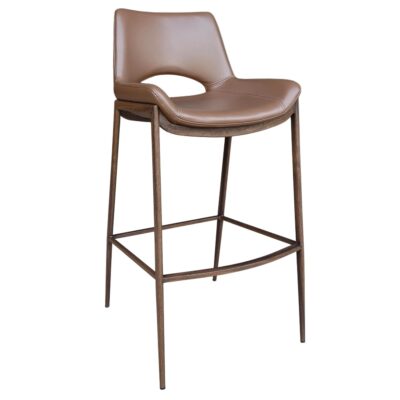 Icona 30" Bar Stool in Saddle Seat and Walnut Base