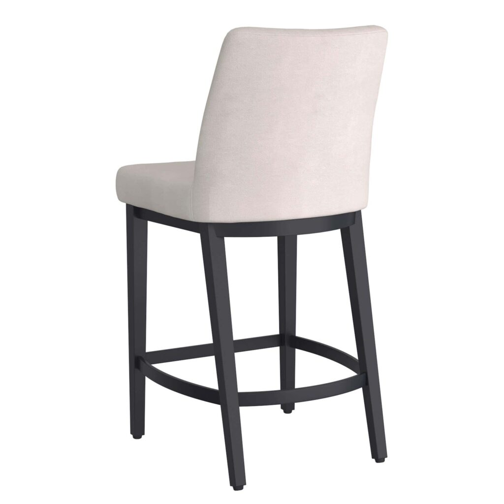Jace 26" Counter Stool, Set of 2, in Beige Fabric and Black - Image 3