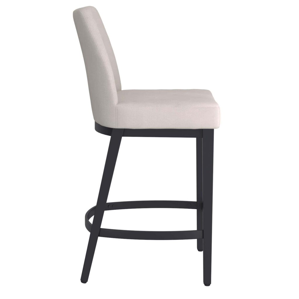 Jace 26" Counter Stool, Set of 2, in Beige Fabric and Black - Image 4