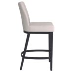 Jace 26" Counter Stool, Set of 2, in Beige Fabric and Black 203-082BEG_BK 203 082BEG BK 3