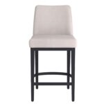 Jace 26" Counter Stool, Set of 2, in Beige Fabric and Black 203-082BEG_BK 203 082BEG BK 4