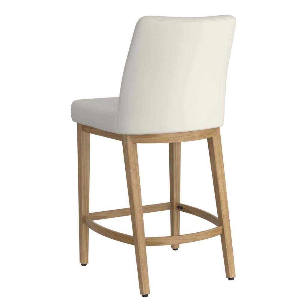 Jace 26" Counter Stool, Set of 2, in Beige Fabric and Natural - Image 3
