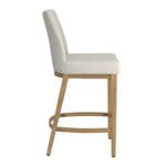 Jace 26" Counter Stool, Set of 2, in Beige Fabric and Natural 203-082BEG_NT 203 082BEG NT 3