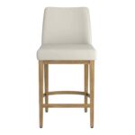 Jace 26" Counter Stool, Set of 2, in Beige Fabric and Natural 203-082BEG_NT 203 082BEG NT 4