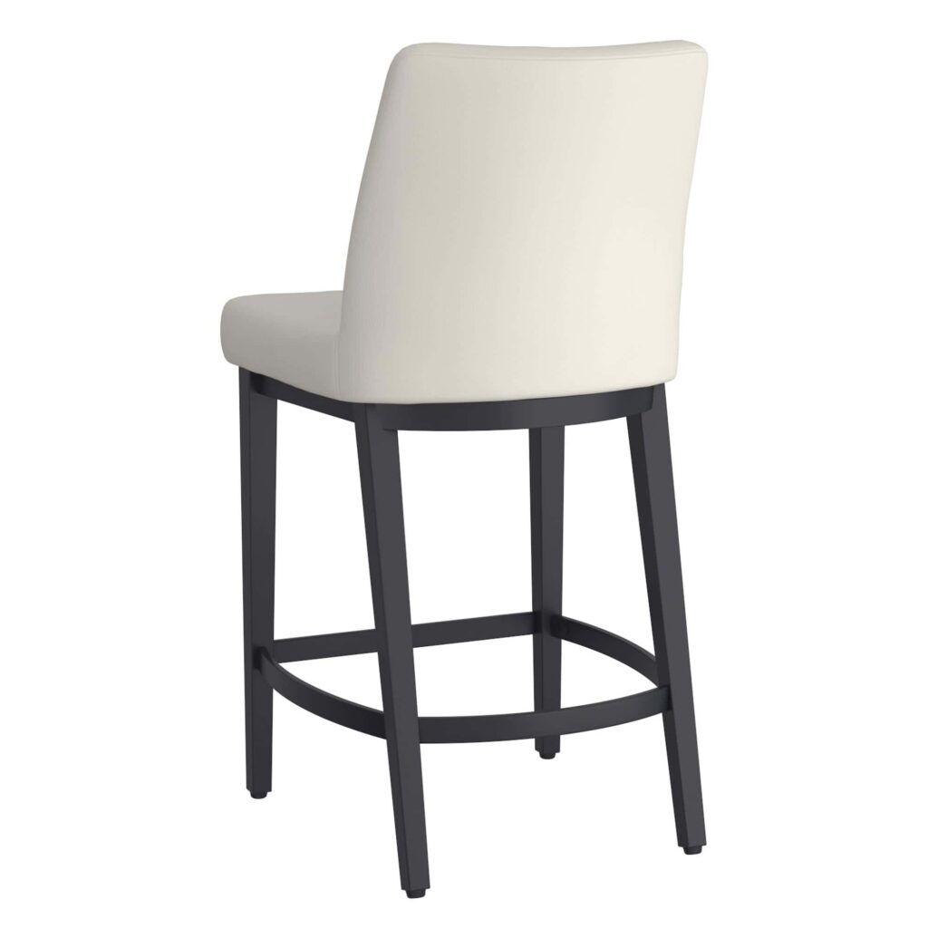 Jace 26" Counter Stool, Set of 2, in Beige Faux Leather and Black - Image 3
