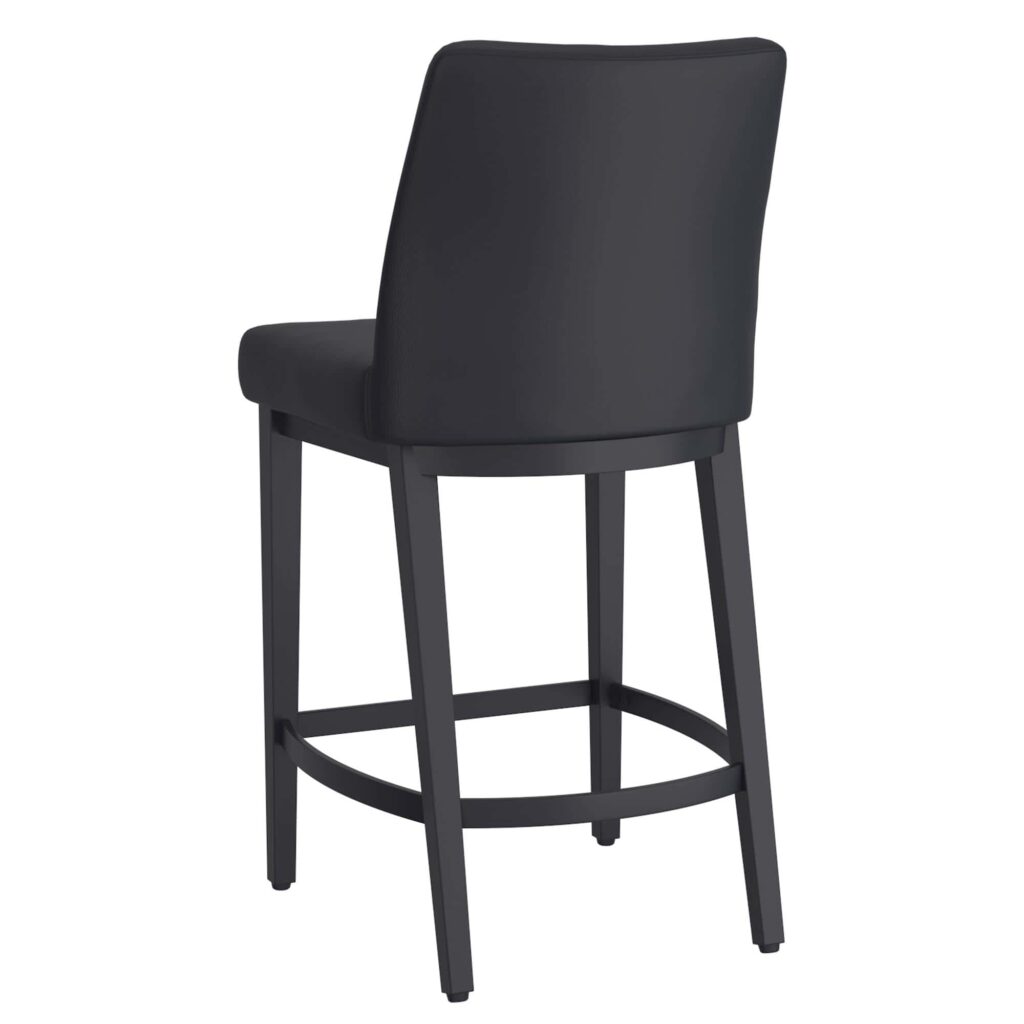 Jace 26" Counter Stool, Set of 2, in Black Faux Leather and Black - Image 3