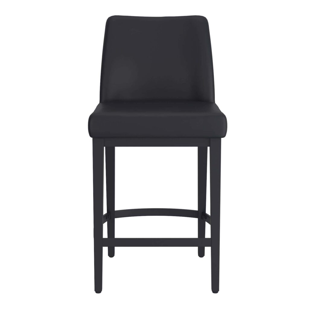 Jace 26" Counter Stool, Set of 2, in Black Faux Leather and Black - Image 5