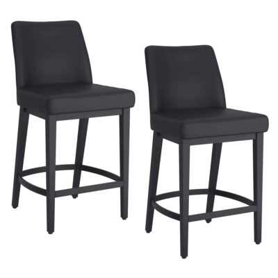 Jace 26" Counter Stool, Set of 2, in Black Faux Leather and Black 14 Jace 26" Counter Stool, Set of 2, in Black Faux Leather and Black 203-082PUBLK_BK 203 082PUBLK BK 6