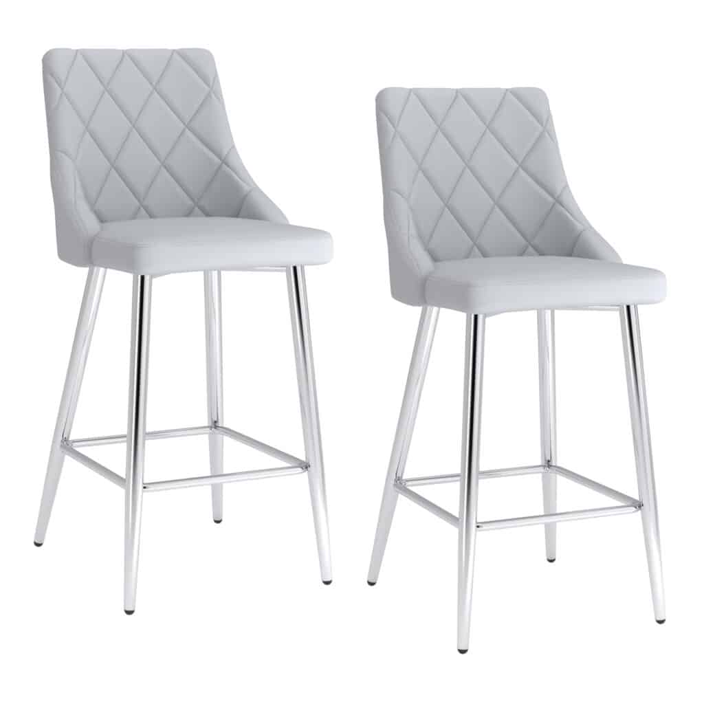 Devo 26" Counter Stool, Set of 2, in Light Grey - Image 7