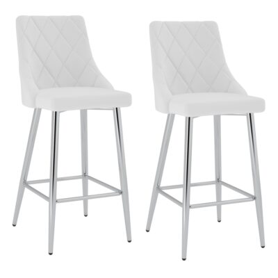 Devo 26" Counter Stool, Set of 2, in White 203-087WT 203 087WT 6