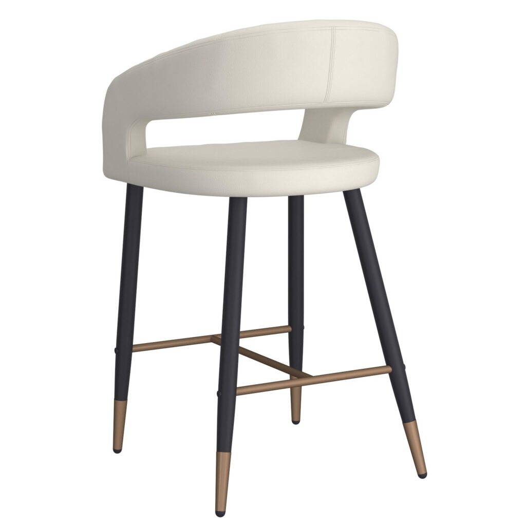 Crimson 26" Counter Stool, set of 2, in Beige and Black - Image 3