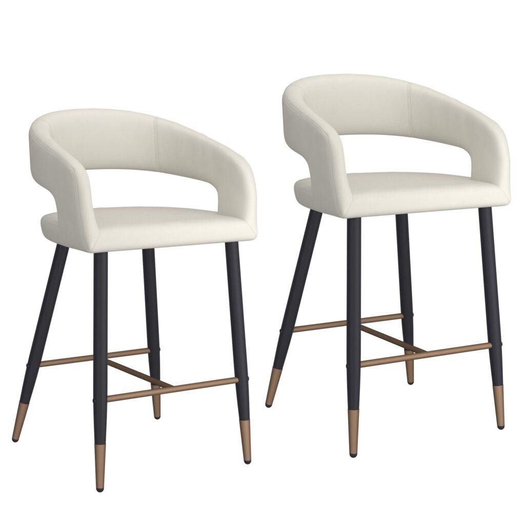 Crimson 26" Counter Stool, set of 2, in Beige and Black - Image 7