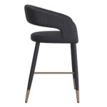 Crimson 26" Counter Stool, Set of 2, in Black Faux Leather and Black and Aged Gold 203-096BK 203 096BK 3